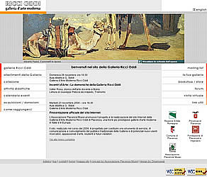 Homepage sito Galleria Ricci Oddi